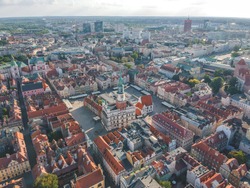 Aerial view over Poznan, Poland