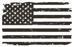 Black and white USA flag.Vector American flag.