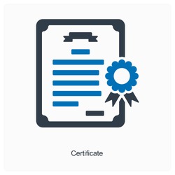 Certificate or credentials icon concept