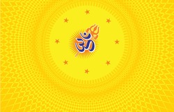 Om a Sacred mantra and a symbol of Hinduism. vector illustration Background