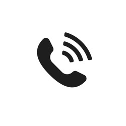 Abstract flat design simple vector ringing phone icon. Telephone symbol isolated on a white background illustration
