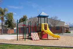 Elementary school playground on a bright day