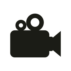 video camera icon, shoot video, film, cameraman, action, widescreen, video playback, mega star, suitable for logos, business, cinema, websites, banners, templates and more