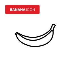 Banana icon vector on white background