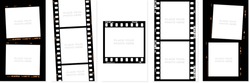 Set of Social stories filmstrips templates. Film frame background with space for your text or image. Trendy editable camera roll effect design. Lifestyle concept. Vector illustration