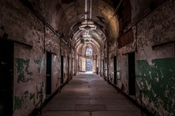 The Eastern State Penitentiary a former American prison in Philadelphia, Pennsylvania was operational from 1829 until 1971and held criminals such as Al Capone and bank robber Willie Sutton. Cell block