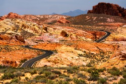 View from scenic Valley of Fire State Park near Las Vegas, Nevada