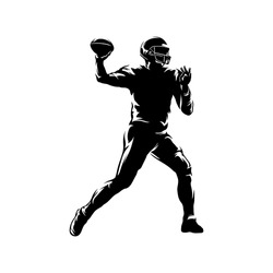 football player throw the ball a black silhouettes