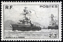 Postage stamps of the France. Stamp printed in the France. Stamp printed by France.