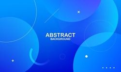 Abstract blue background with circles. Vector illustration
