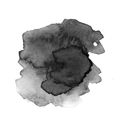 Ink Spreading, black Water color spot with blurring