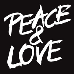 Vector white painted sign PEACE & LOVE
