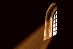 church window with sun rays