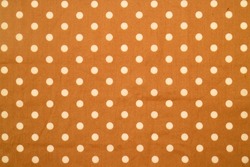 photo studio shot of brown white round dot patterned fabric texture