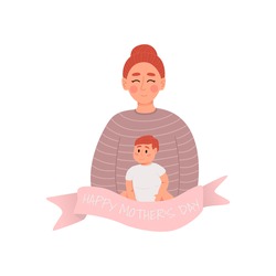 Happy mother's day greeting card. Vector illustration