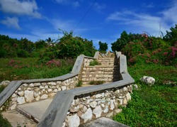 Staircase that is at the entrance of Gibara and that leads to the village cemetery on the hill of Los Caneyes.