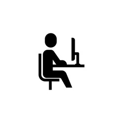 Person working on computer concept vector illustration icon