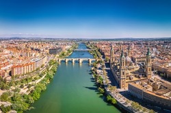 Zaragoza, Spain clear sky in HDR