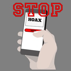 illustration of stop hoax do not share