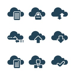 Cloud computing concept icons with glyph style.