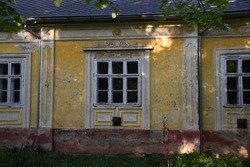 An old, completely abandond traditional Hungarian house in Mezohegyes, hungary