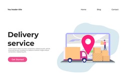 Online Delivery Service concept illustration concept for web landing page template, banner, and presentation