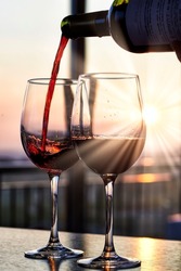Glass of wine, Laguardia, La Rioja, Alava, Basque Country, Spain, Europe