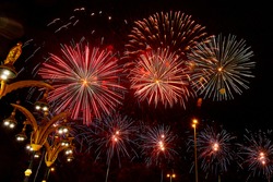 Fireworks at Sheikh Zayed Heritage Festival, UAE