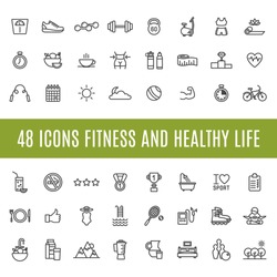 Icons Fitness and healthy life