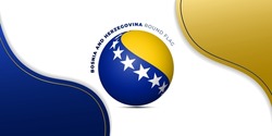 Bosnia and herzegovina round flag on simple paper cut background. Bosnia and herzegovina Independence day template. Also good template for bosnia and herzegovina national day design.