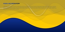 Wavy Yellow and blue background design. Bosnia and herzegovina Independence day template. Also good template for bosnia and herzegovina national day design.