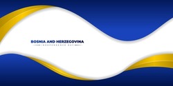 Wavy blue and yellow line on white background design. Bosnia and herzegovina Independence day template. Also good template for bosnia and herzegovina national day design.