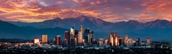 Los Angeles skyline sunset panorama