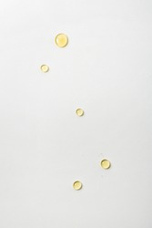 Top view honey drops on white background