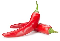 Chili pepper isolated on a white background. Chili hot pepper clipping path