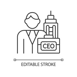 Chief executive RGB linear icon. Ceo of corporation. Chief executive officer, administrator. Thin line customizable illustration. Contour symbol. Vector isolated outline drawing. Editable stroke