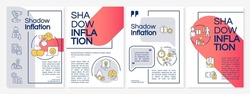 Shadow inflation yellow grey and red template. Product quality. Leaflet design with linear icons. Editable 4 vector layouts for presentation, annual reports. Questrial, Lato-Regular fonts used