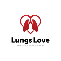 Lungs Love Logo, Lungs Logo Vektor