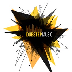 Abstract Dubstep Explosion Banner. Lines and Dots Connection Concept. Triangle banner. Vector illustration.