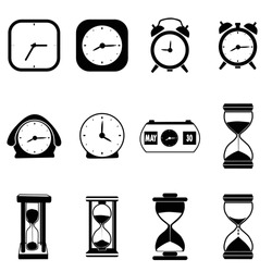 Time and clock color line icons. Vector linear icon set. flat design