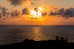 Beautiful sunset in Santa Cruz das Flores - Flores Island - Azores Portugal