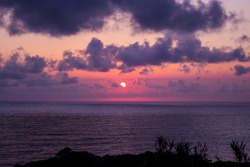 Beautiful sunset in Santa Cruz das Flores - Flores Island - Azores Portugal