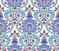 seamless pattern designed with ottoman tile motifs