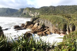rock beach in west newzealand