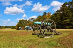 Cannons in Manassas National Battlefield Park, Manassas, Virginia, USA