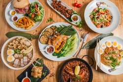 Variety of Filipino food dishes