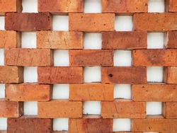 construction background or backdrop brick wall on natural light background