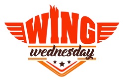 Chicken wing on Wednesday night, special offer icon
