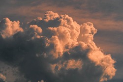Clouds cumulus nimbus precipitation at cloudy sky in Brazil South America 