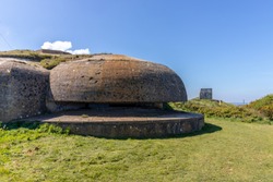 View of one ww2 bunker at Cap Fagnet, there was a chain in the Atlantic wall during the 2nd World War thanks to its exceptional panoramic view. 